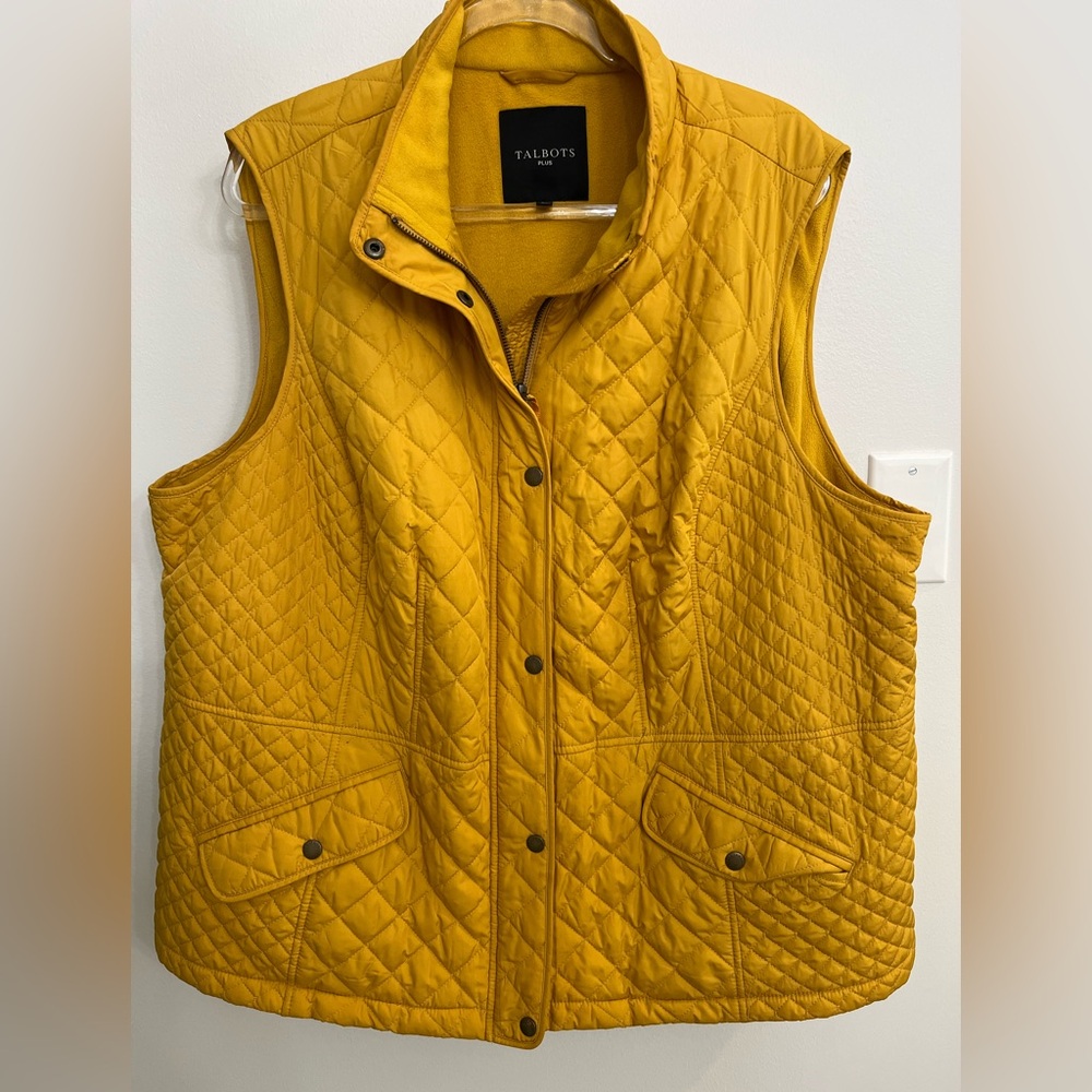 Talbots Mustard Quilted Vest for Women 3X